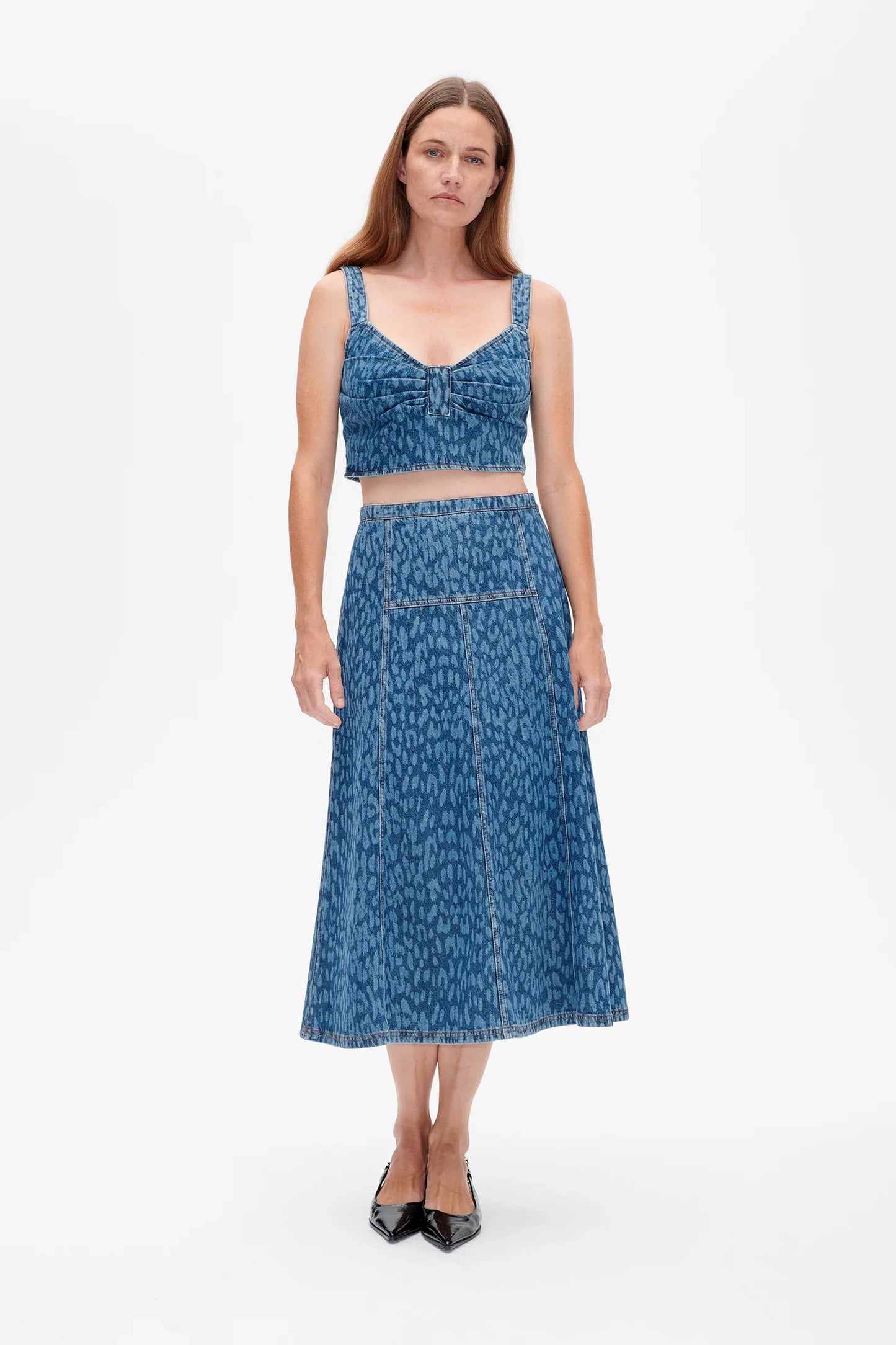 Baum und Pferdgarten Saar Skirt Leopard Vintage Blue