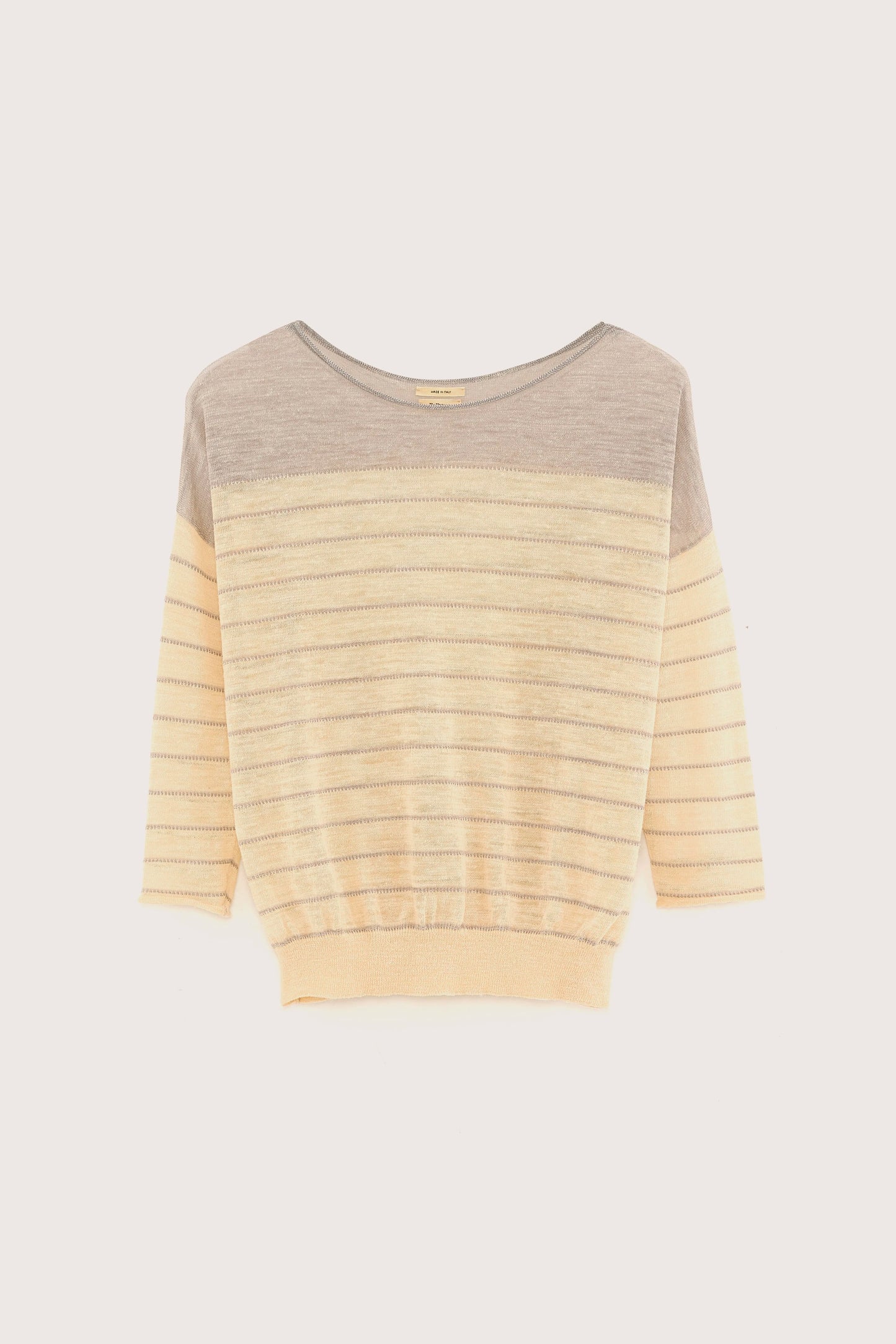 Bellerose Neep Boat Neck Sweater Ivory Grey Stripe