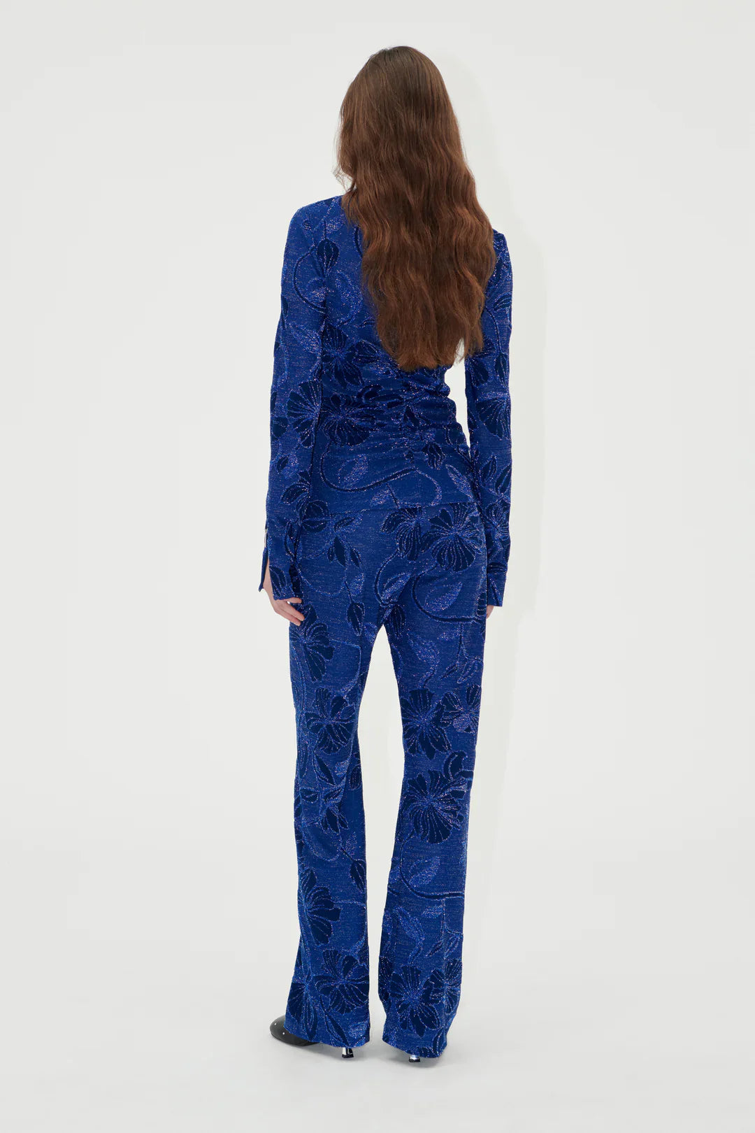 Stine Goya Elasticated Straight Long Pants - Fine Line Poppies