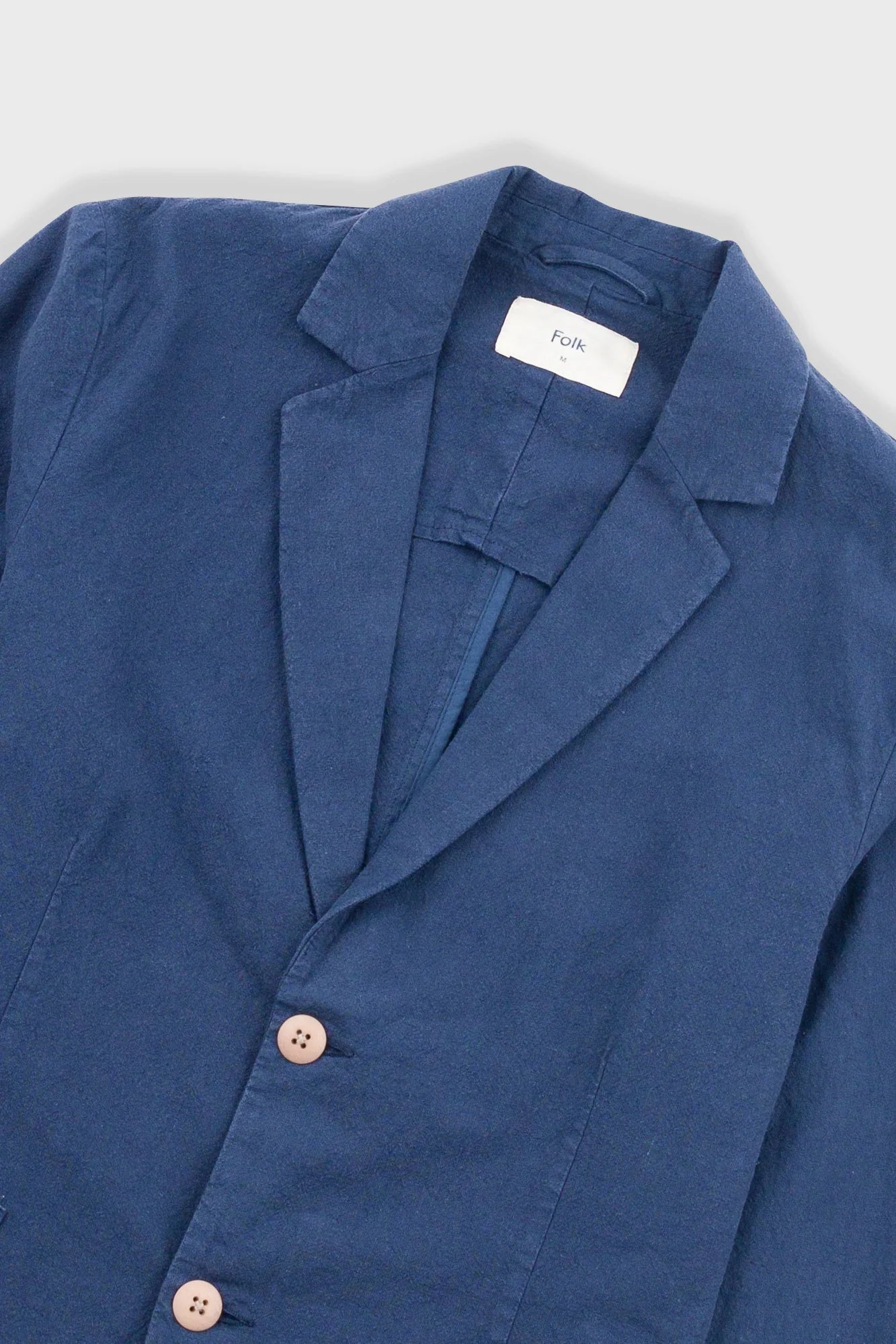 Folk Cotton Linen Blazer Soft Navy