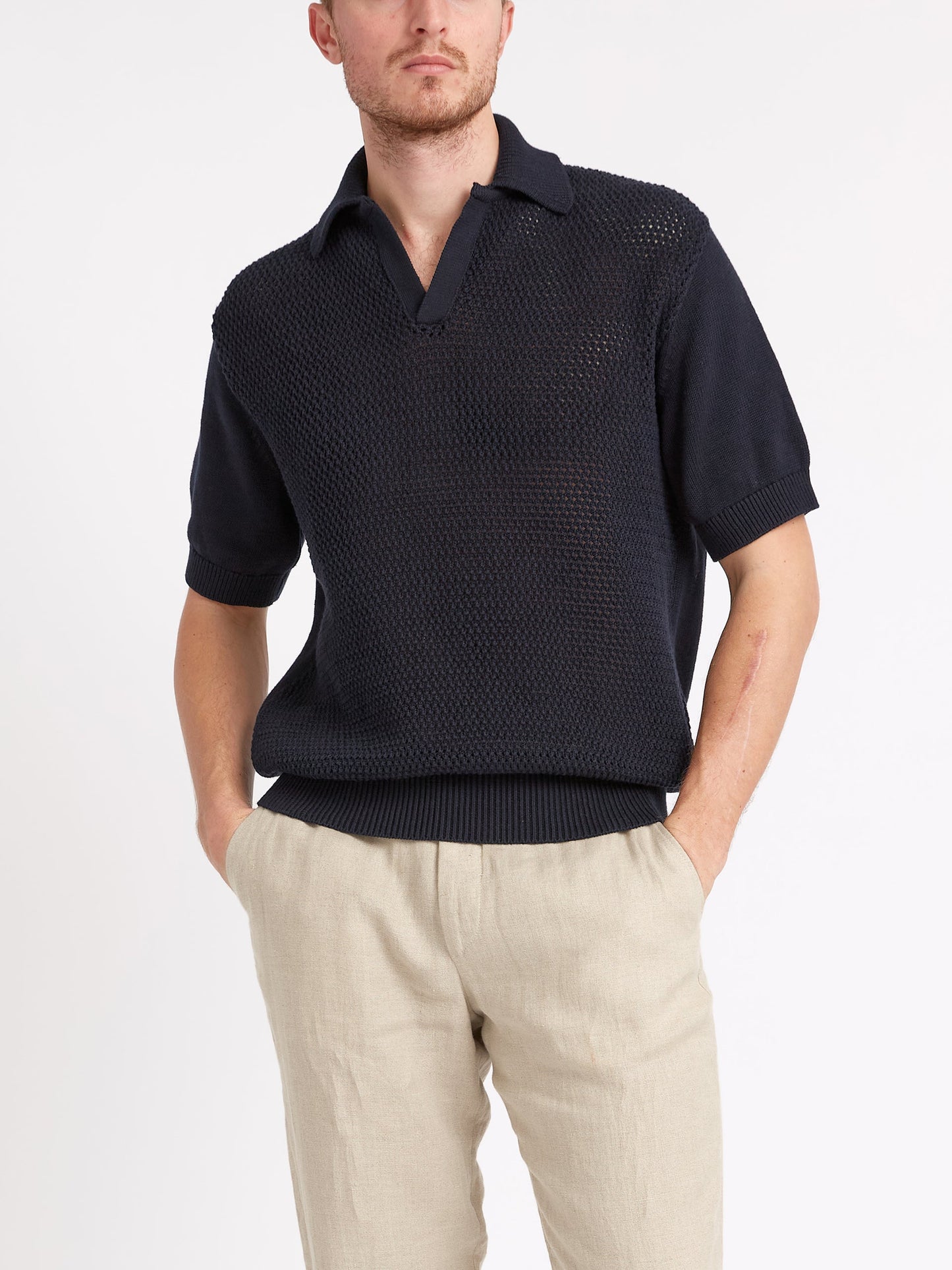 Oliver Spencer Short Sleeve Penhale Polo Shirt Navy
