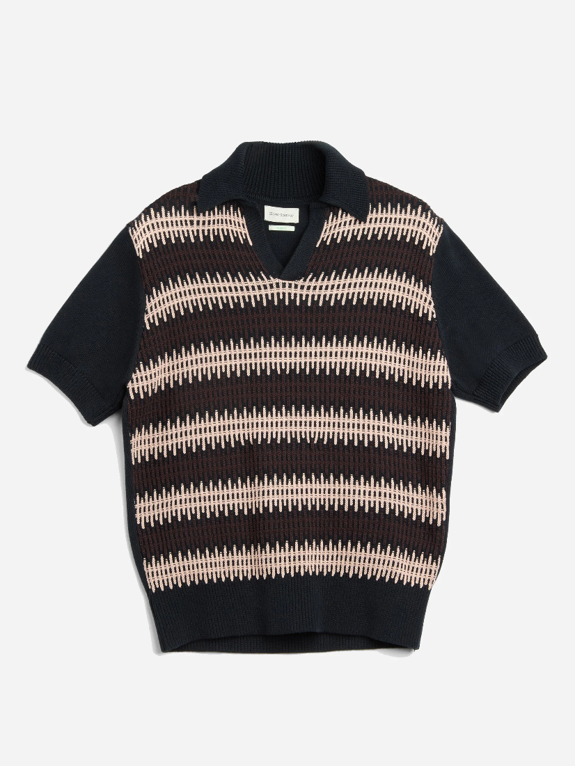 Oliver Spencer Short Sleeve Penhale Polo Shirt Nicholson Navy