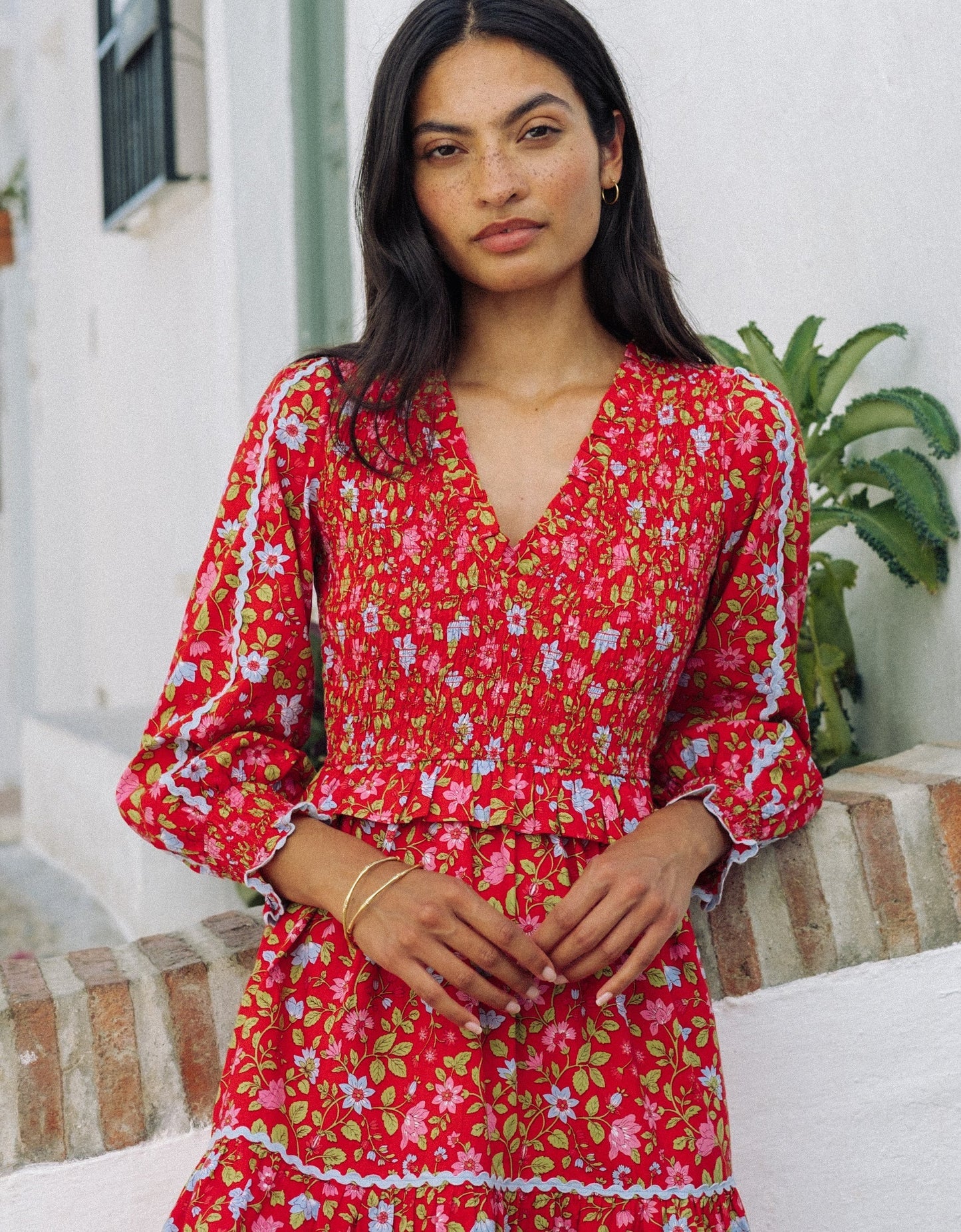 Pink City Prints Mia Dress Poppy Meadow
