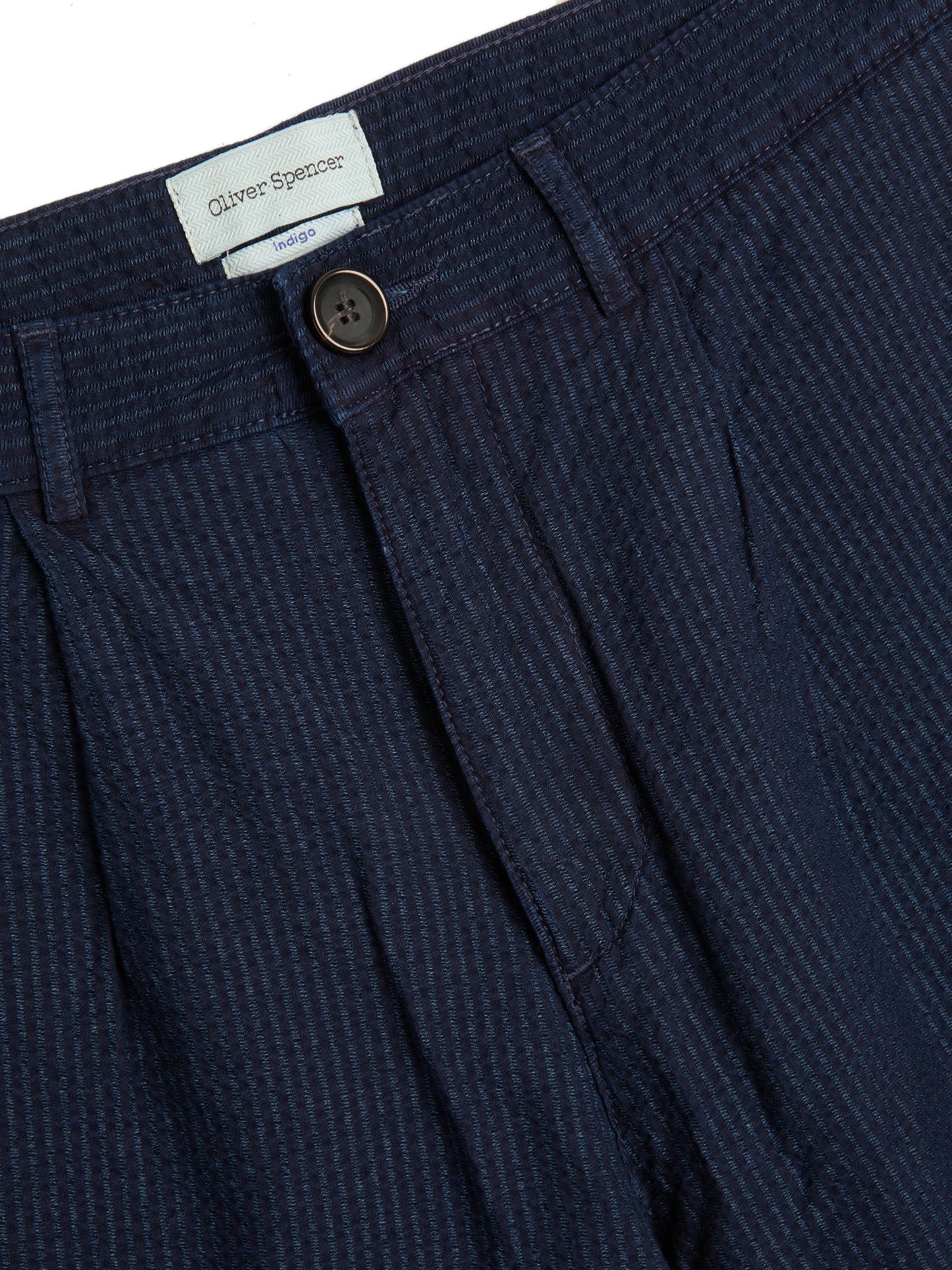 Oliver Spencer Pleated Shorts Bateman Indigo