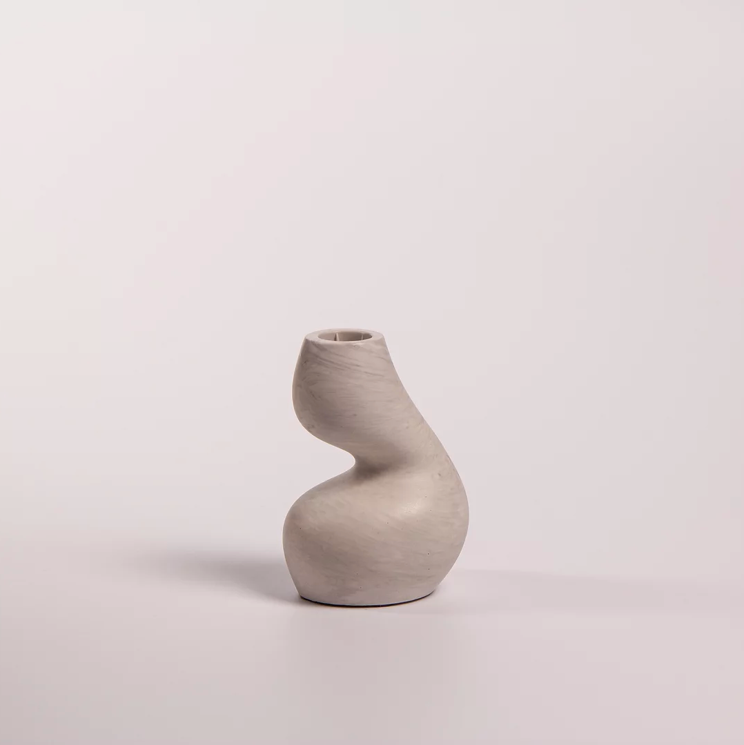 Extra & Ordinary Gravity pebble candle holder deep marble