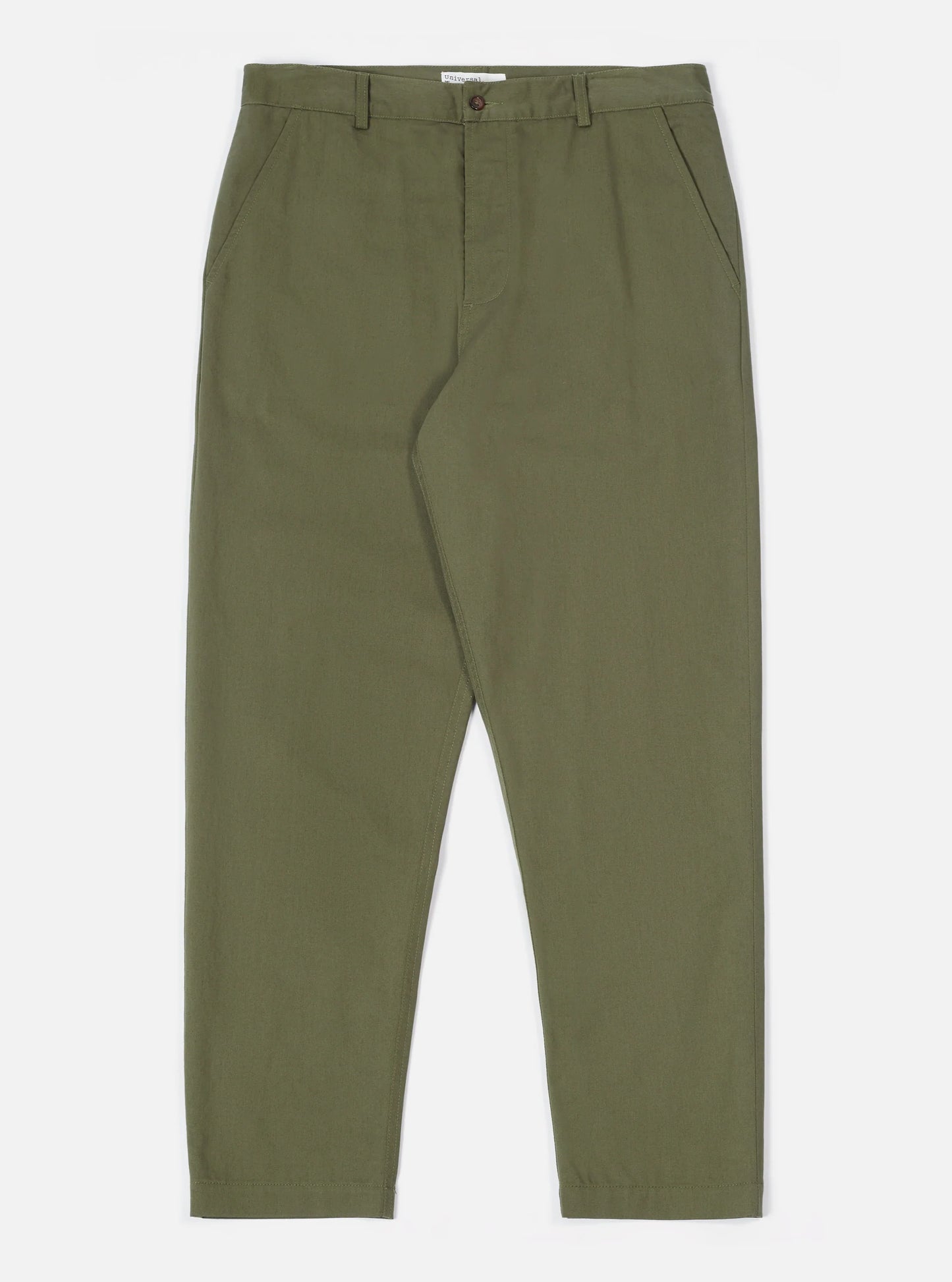 Universal Works Military Chino In Light Olive Twill