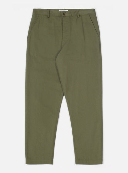 Universal Works Military Chino In Light Olive Twill