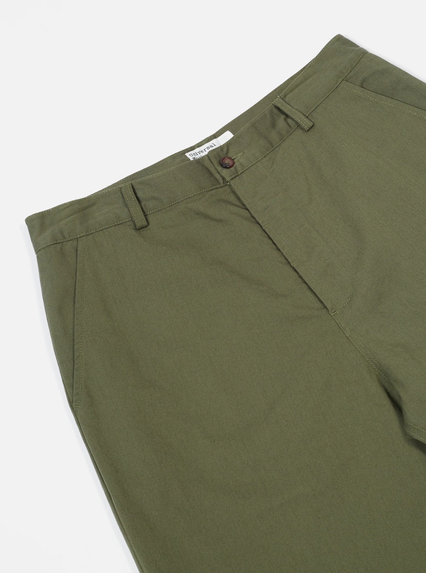 Universal Works Military Chino In Light Olive Twill