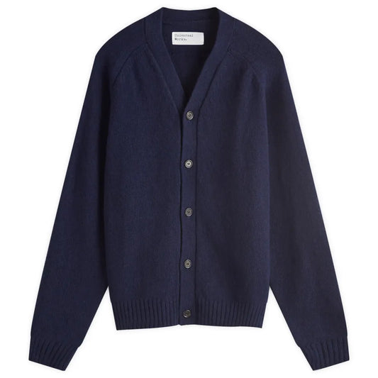 Universal Works David Cardigan Eco Wool Navy