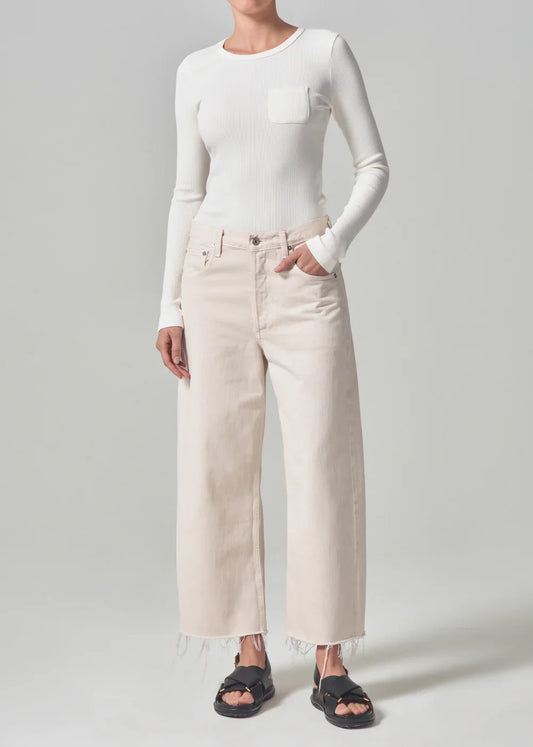 Citizens of Humanity Ayla Raw Hem Crop in Almondette