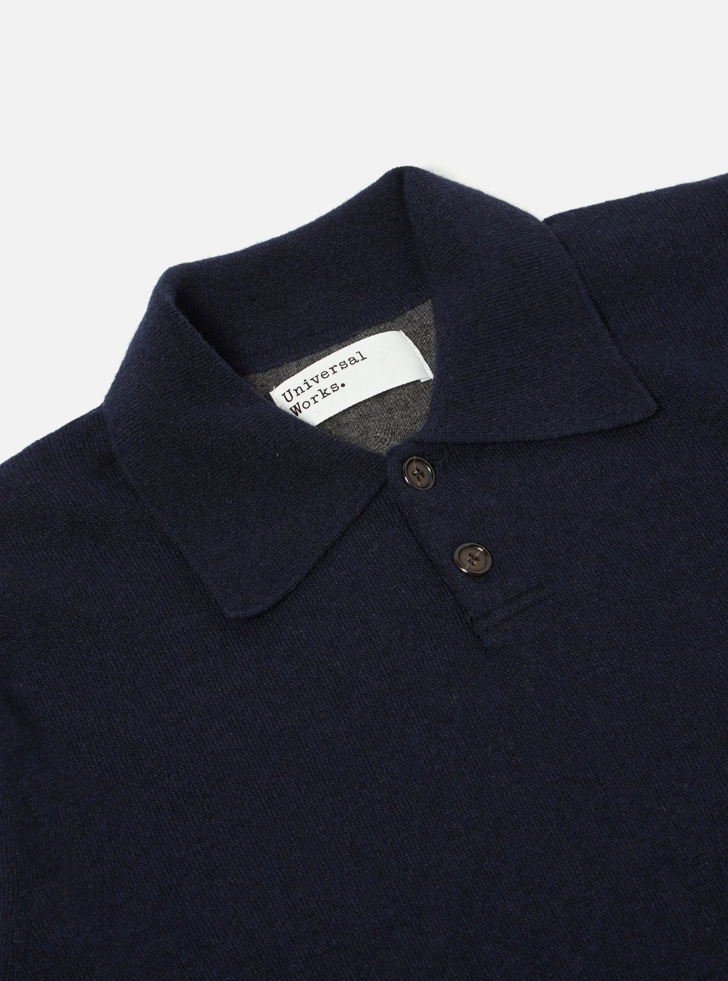 Universal Works Mixed Newlyn Polo Navy/Indigo Mix