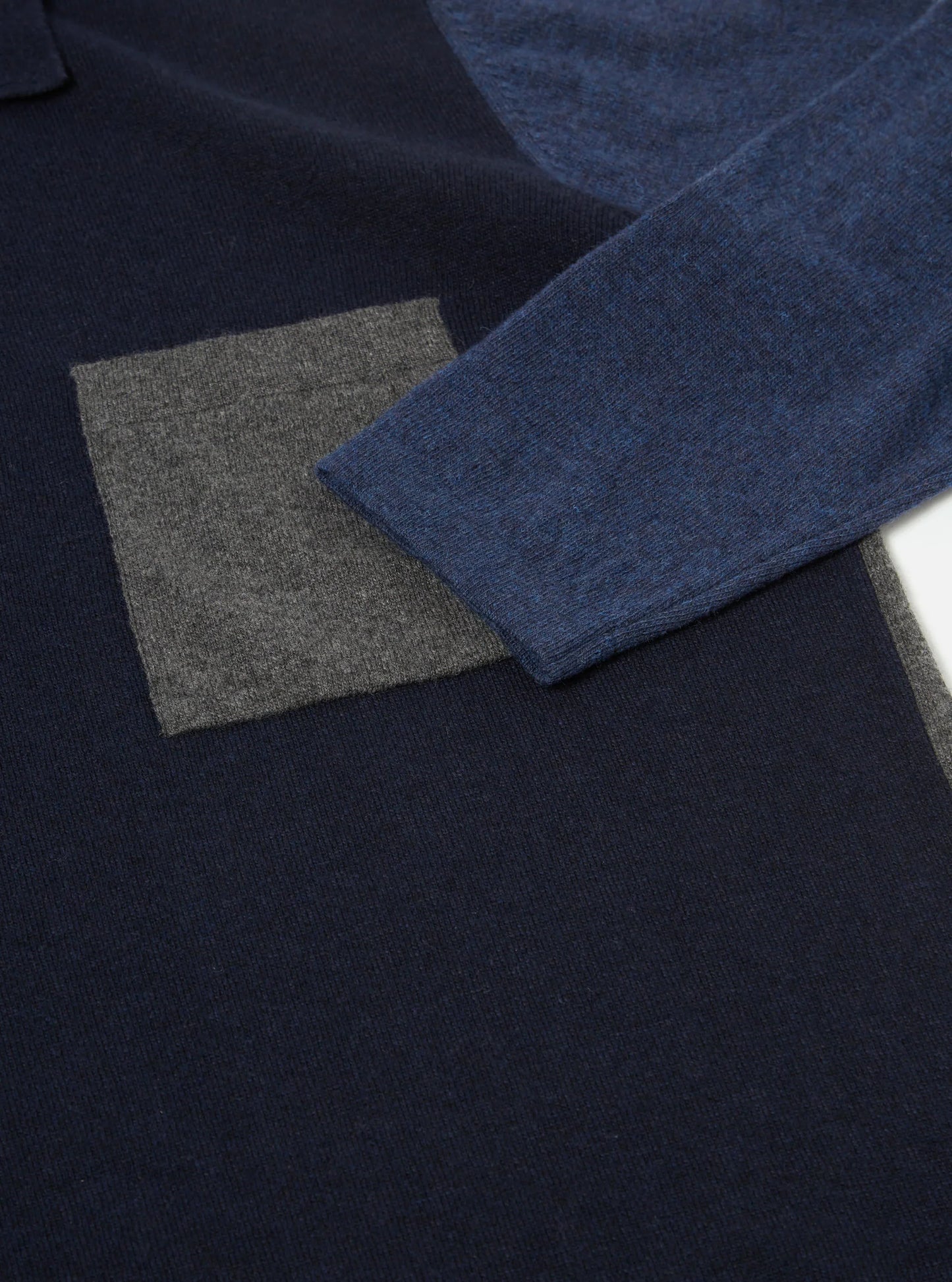 Universal Works Mixed Newlyn Polo Navy/Indigo Mix
