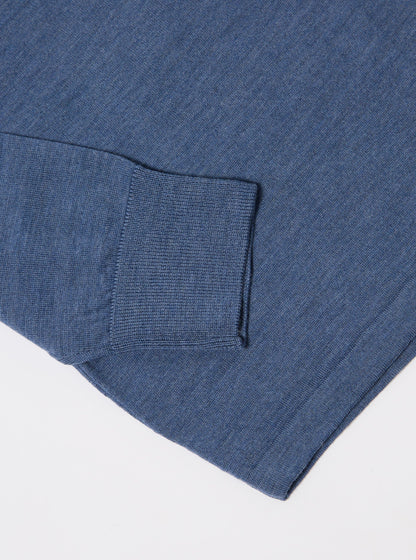 Universal Works Merino L/S Pullover Knit Shirt Airforce Blue