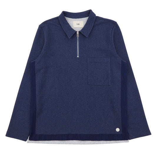 Folk Signal Half Zip Jumper Indigo