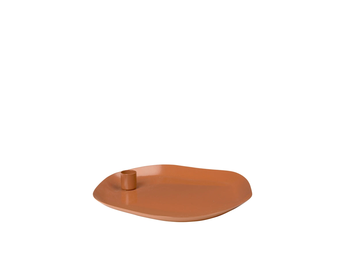 Broste Copenhagen Candle Plate 'Mie' Iron Caramel Brown