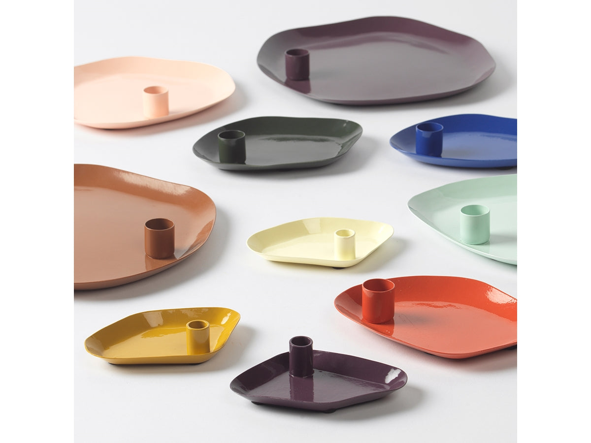 Broste Copenhagen Candle Plate 'Mie' Iron Caramel Brown