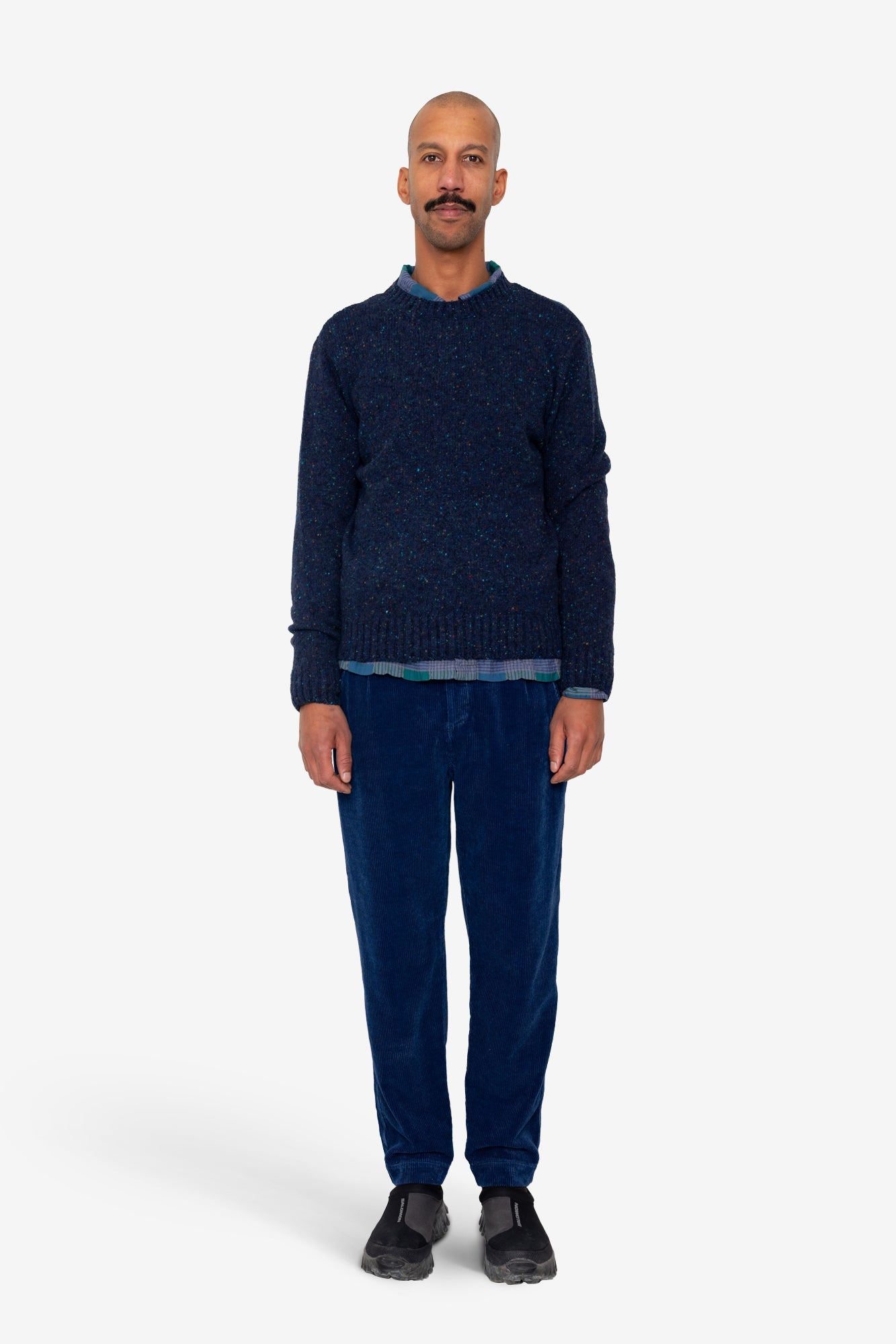 Folk Chain Crew Navy Speckle
