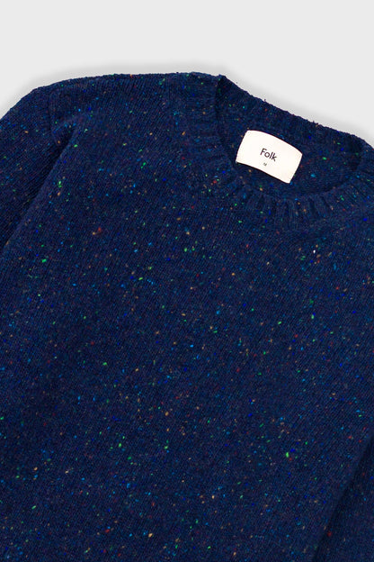 Folk Chain Crew Navy Speckle