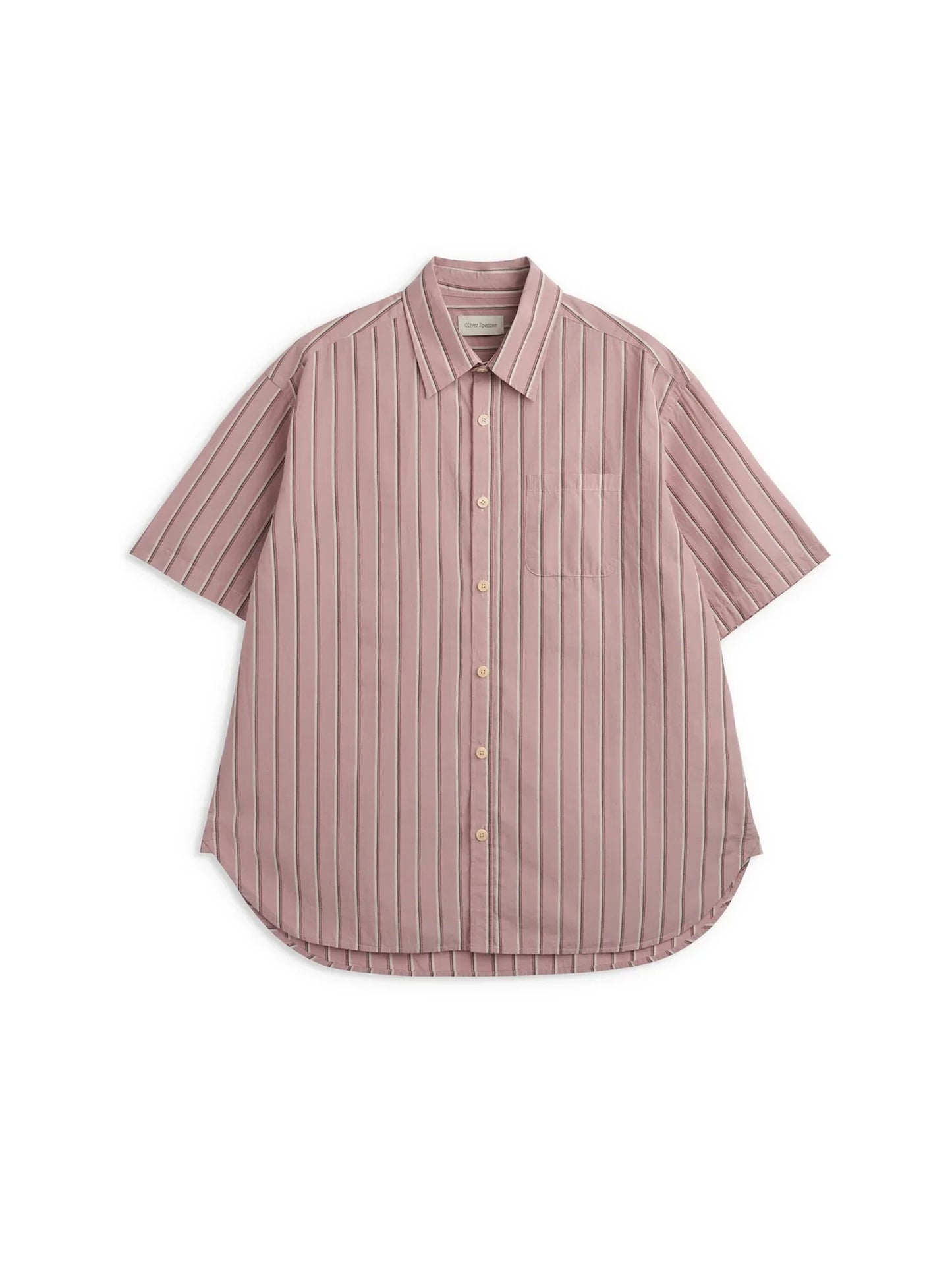 Oliver Spencer Atlanta Short Sleeve Shirt Ferguson Pink