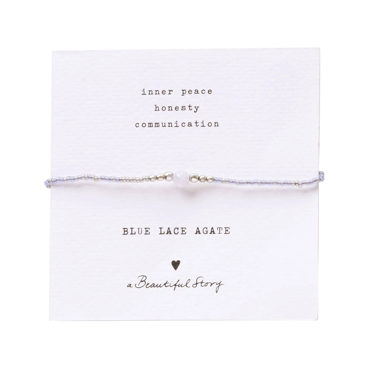 A Beautiful Story Iris Card Blue Lace Agate Silver Colored Bracelet