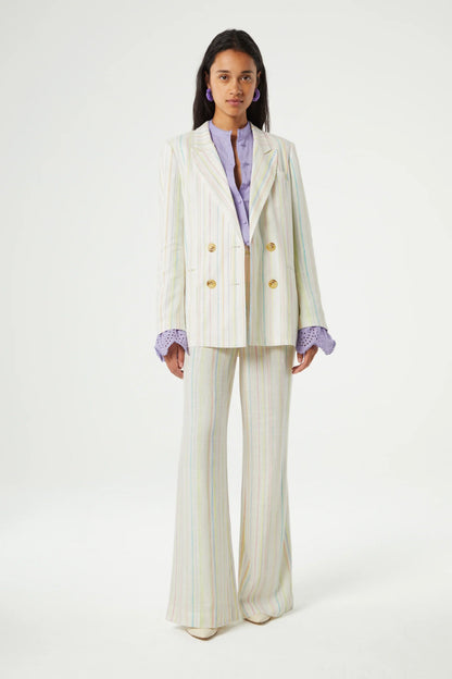 Fabienne Chapot Roger Striped Blazer Lime Light