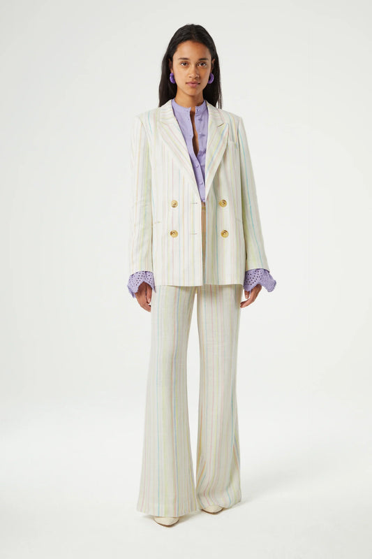 Fabienne Chapot Roger Striped Blazer Lime Light