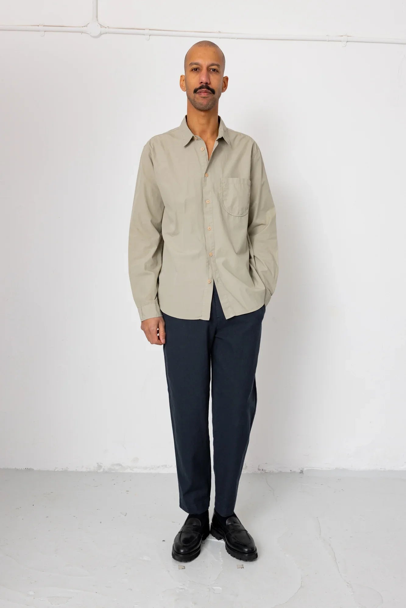 Folk Curve Shirt Silver Sage