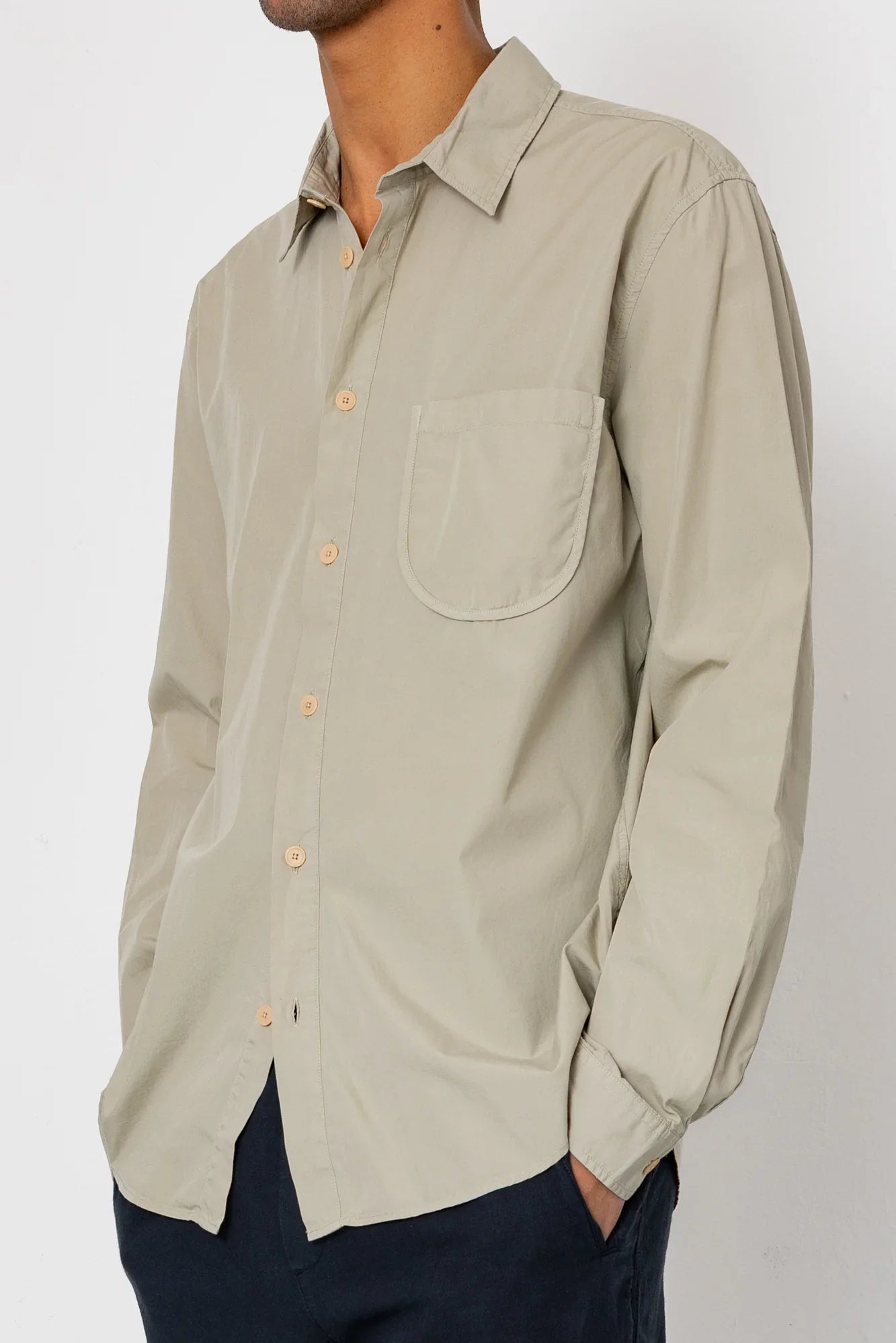 Folk Curve Shirt Silver Sage
