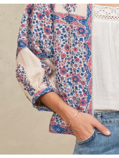 MABE Della Print Jacket Blue/Pink