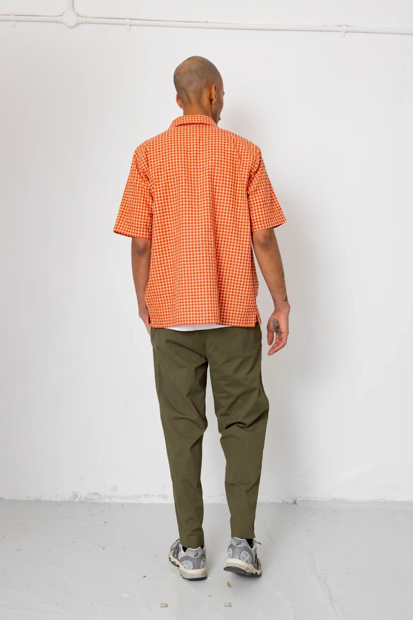 Folk Assembly Pant Drawcord Dark Olive Seersucker