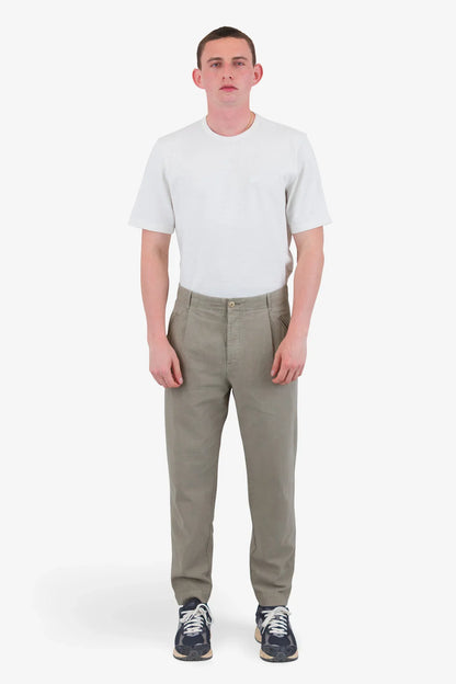 Folk Drawcord Assembly Pant Sage Cotton Linen