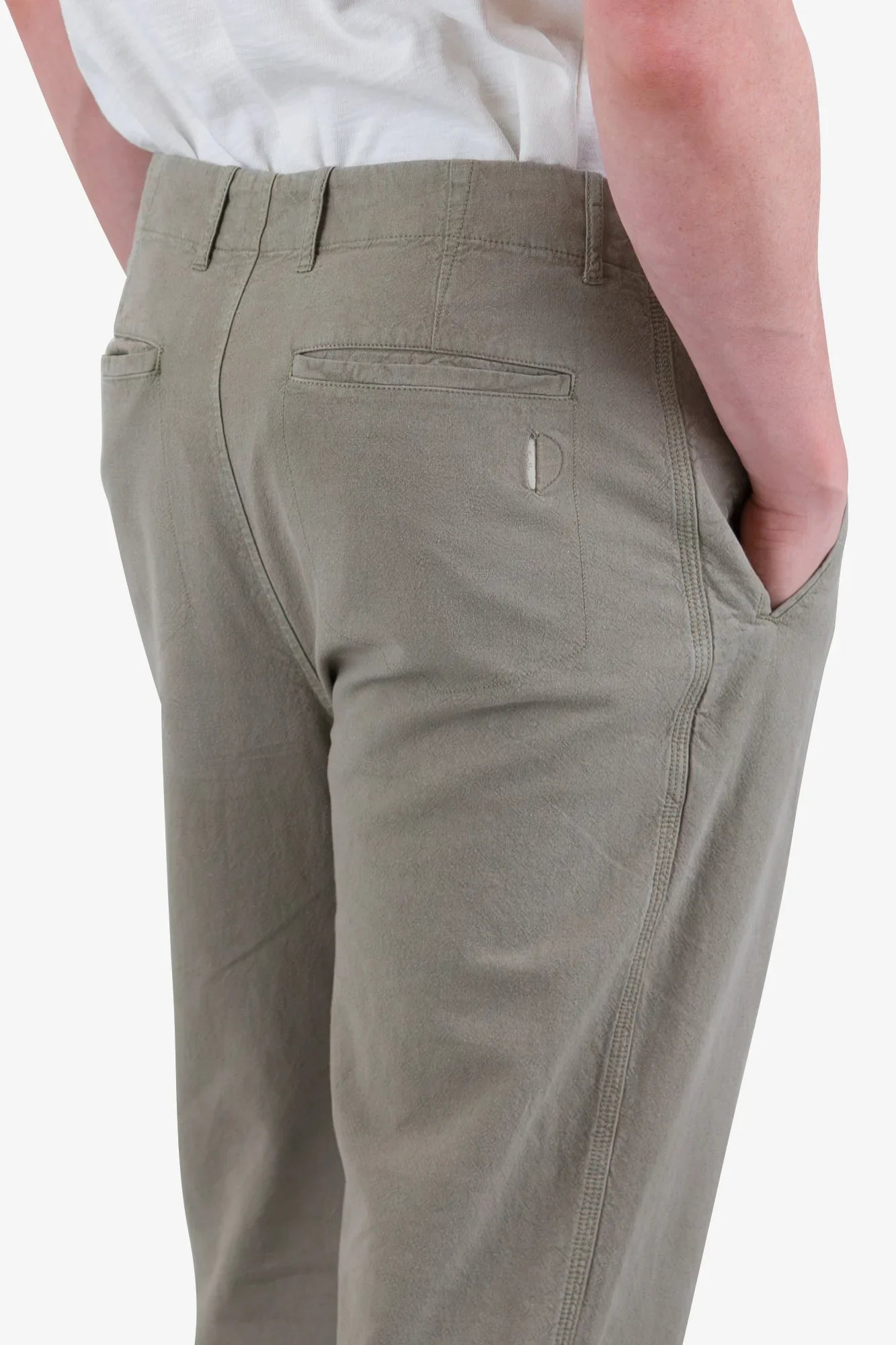 Folk Drawcord Assembly Pant Sage Cotton Linen