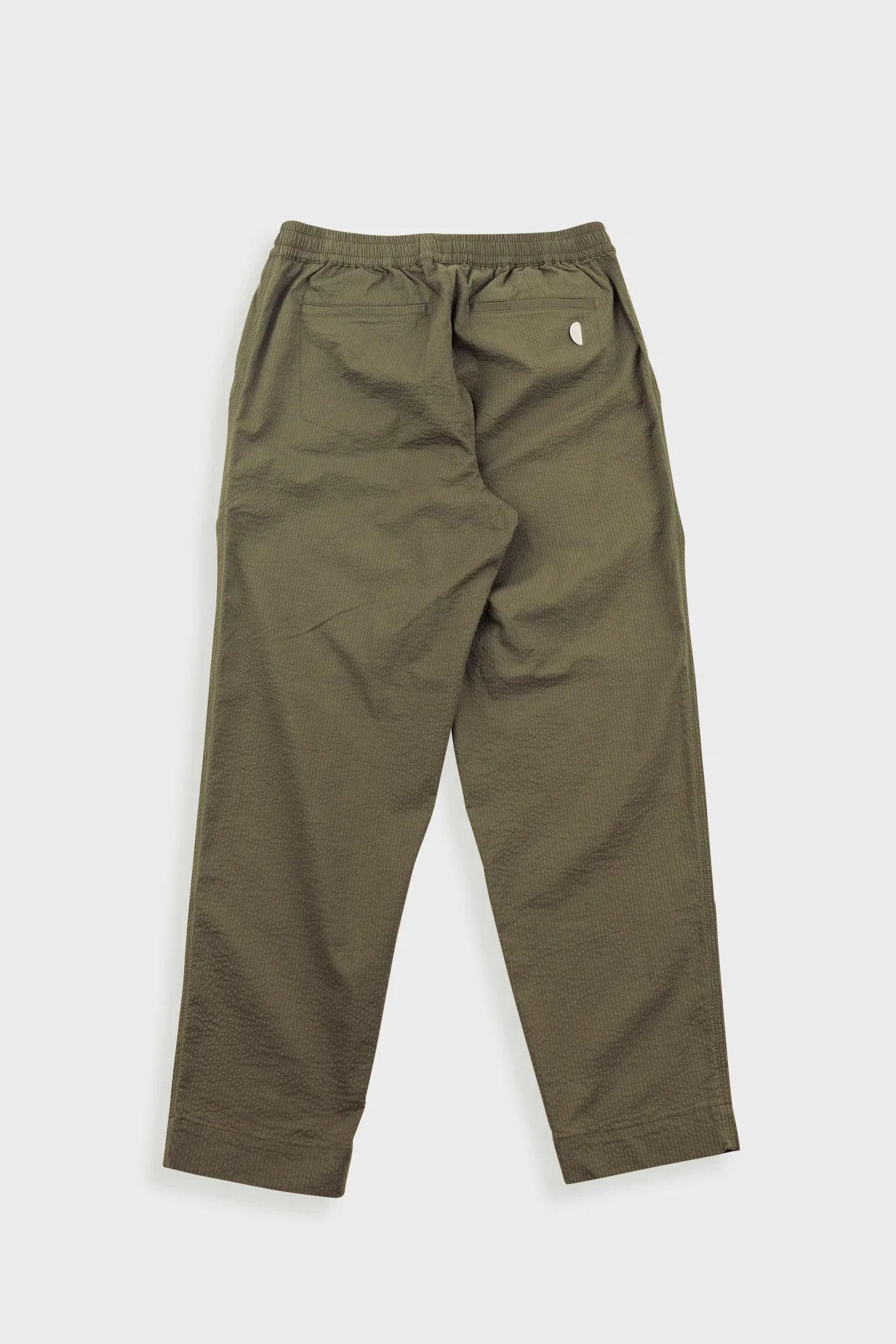 Folk Assembly Pant Drawcord Dark Olive Seersucker
