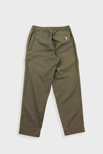 Folk Assembly Pant Drawcord Dark Olive Seersucker