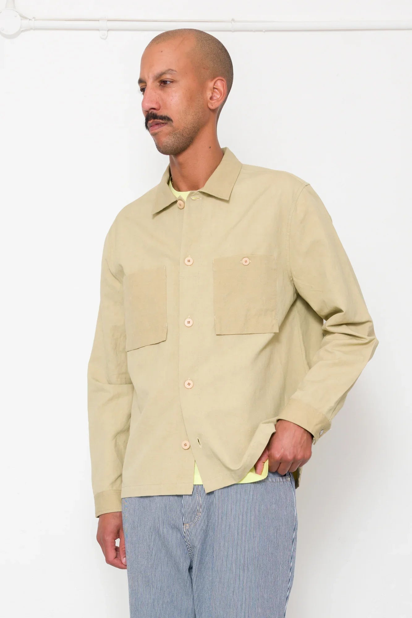 Folk Patch Overshirt Light Khaki