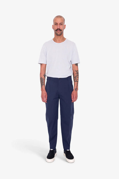 Folk Assembly Pant Navy Seersucker