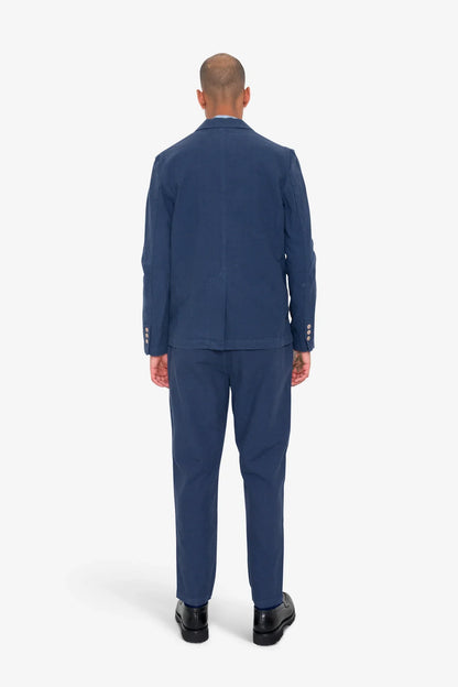 Folk Cotton Linen Blazer Soft Navy