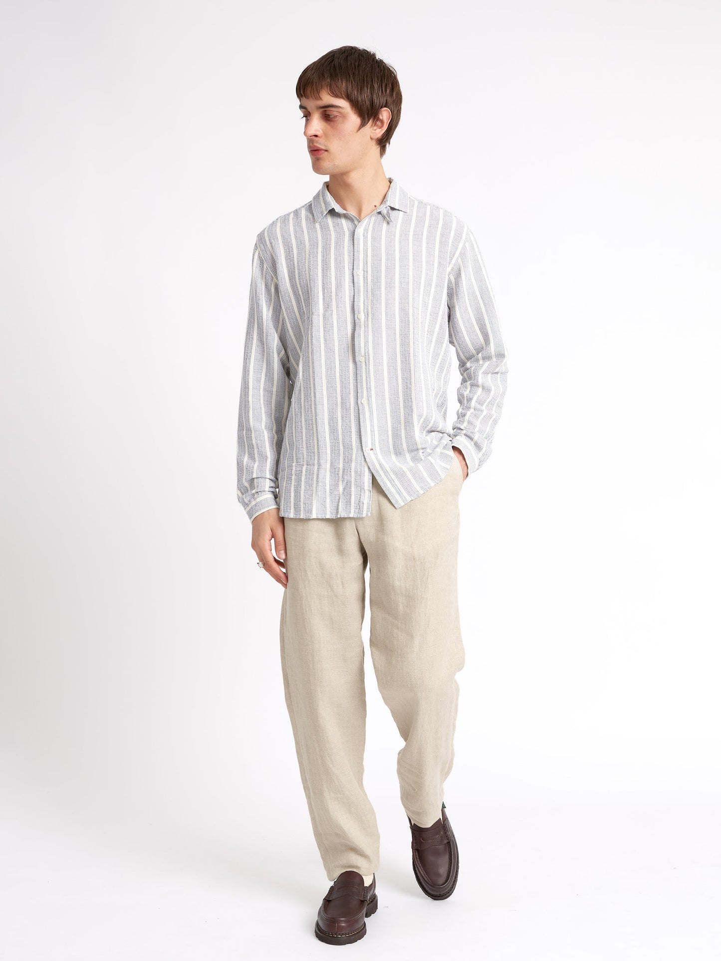 Oliver Spencer Clerkenwell Tab Shirt Blue