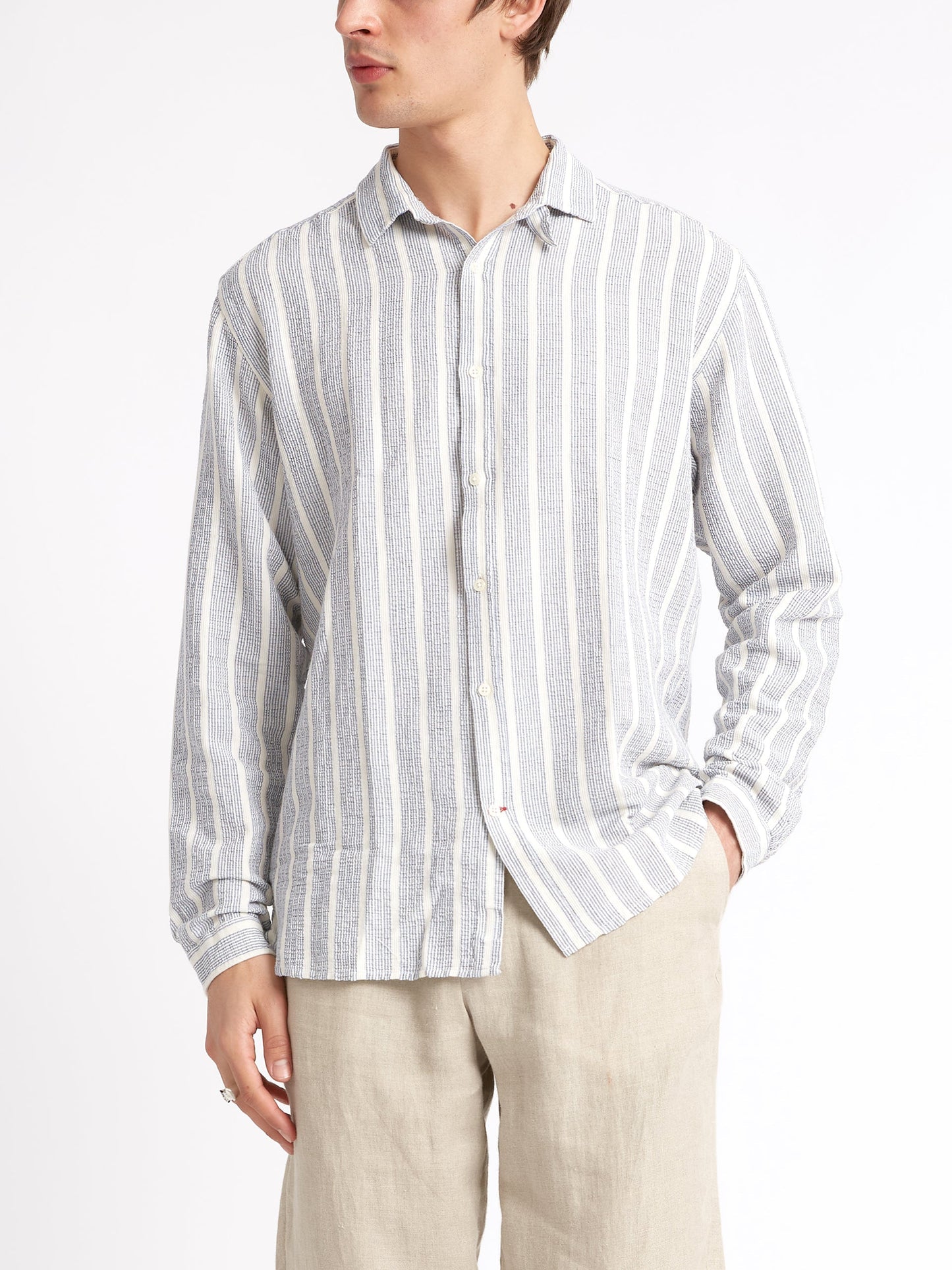 Oliver Spencer Clerkenwell Tab Shirt Blue