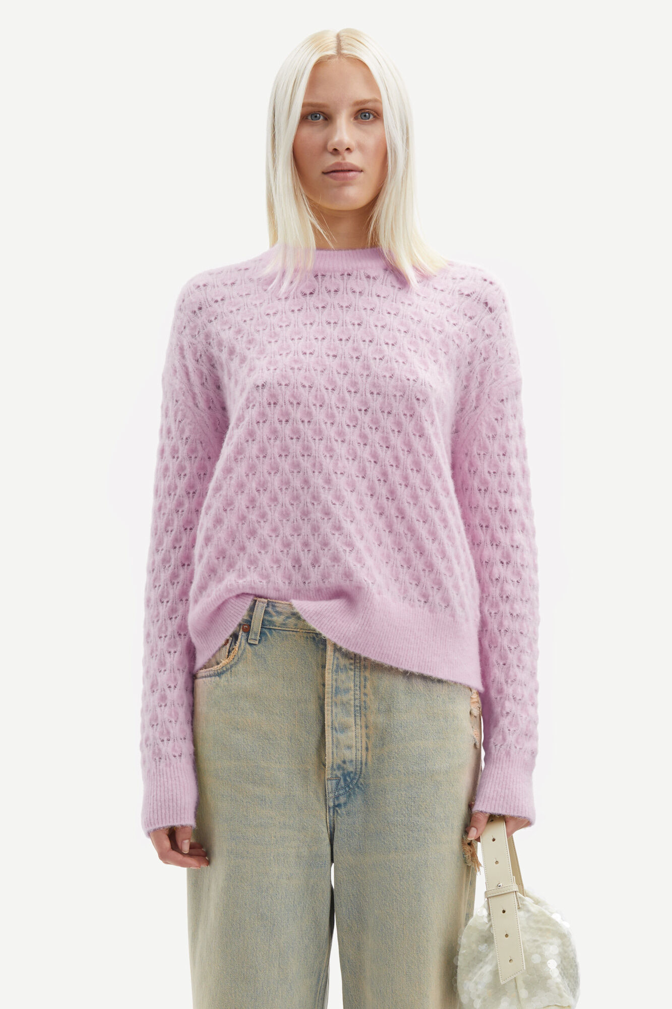 Samsoe Samsoe Saanour Pointelle Sweater Lilac Snow