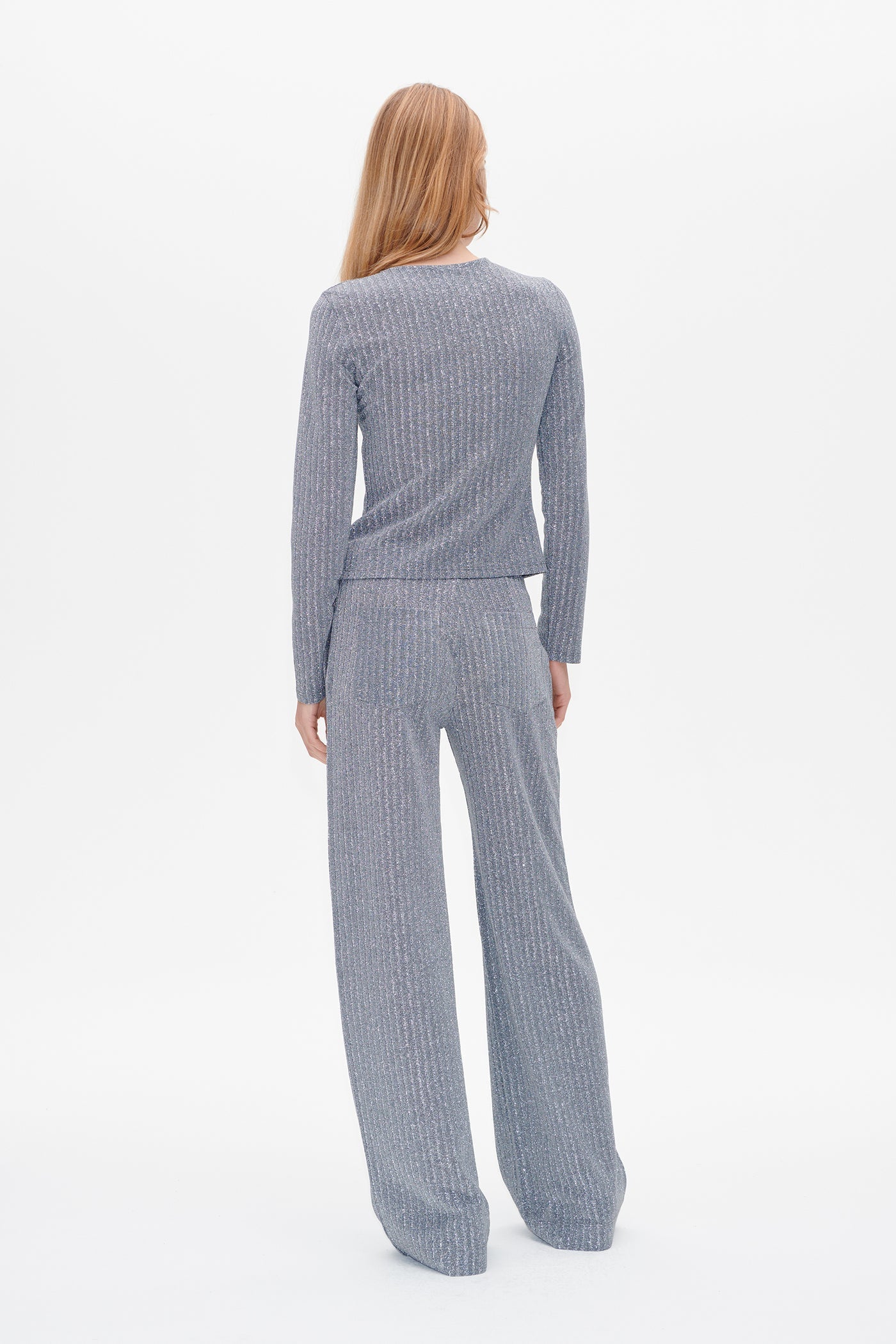 Baum Und Pferdgarten Jackai Silver Lurex Pinstripe Top