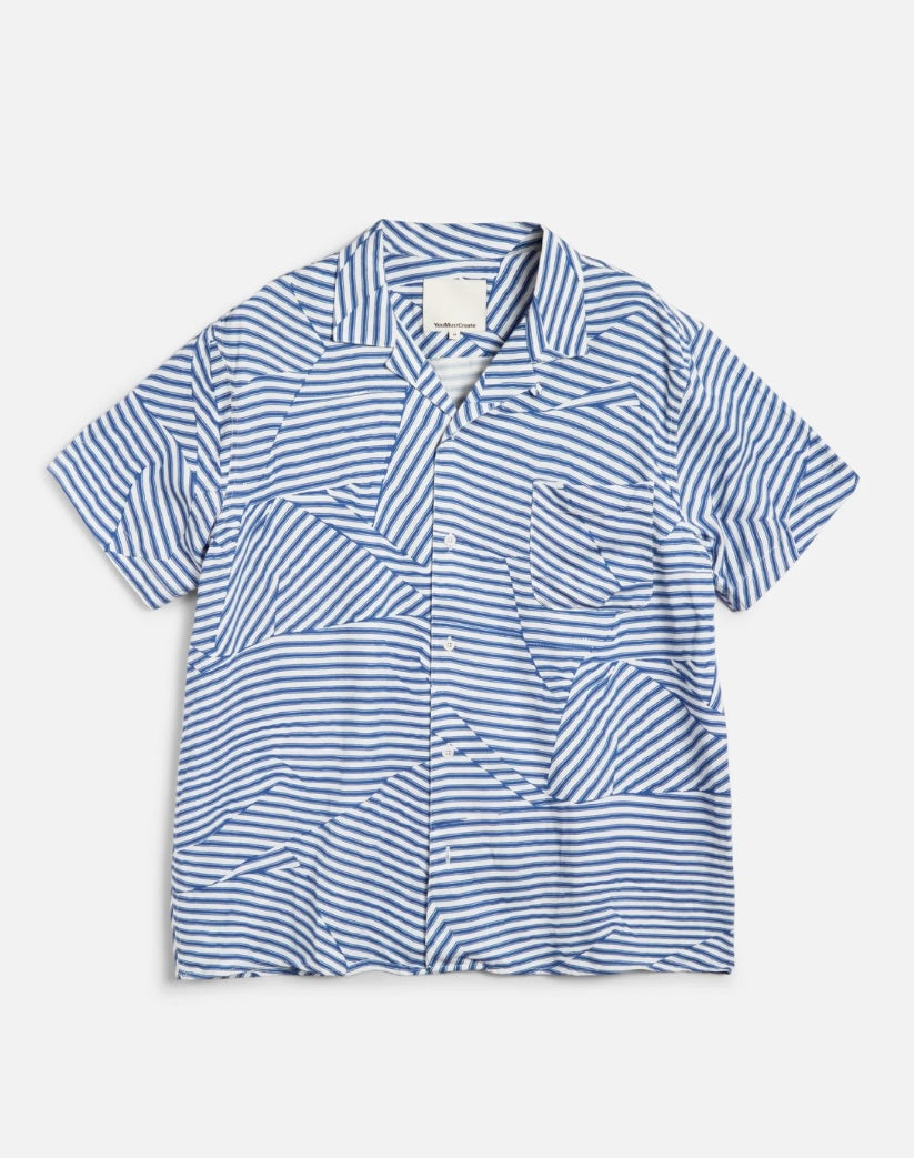 YMC Malik Shirt Blue & White