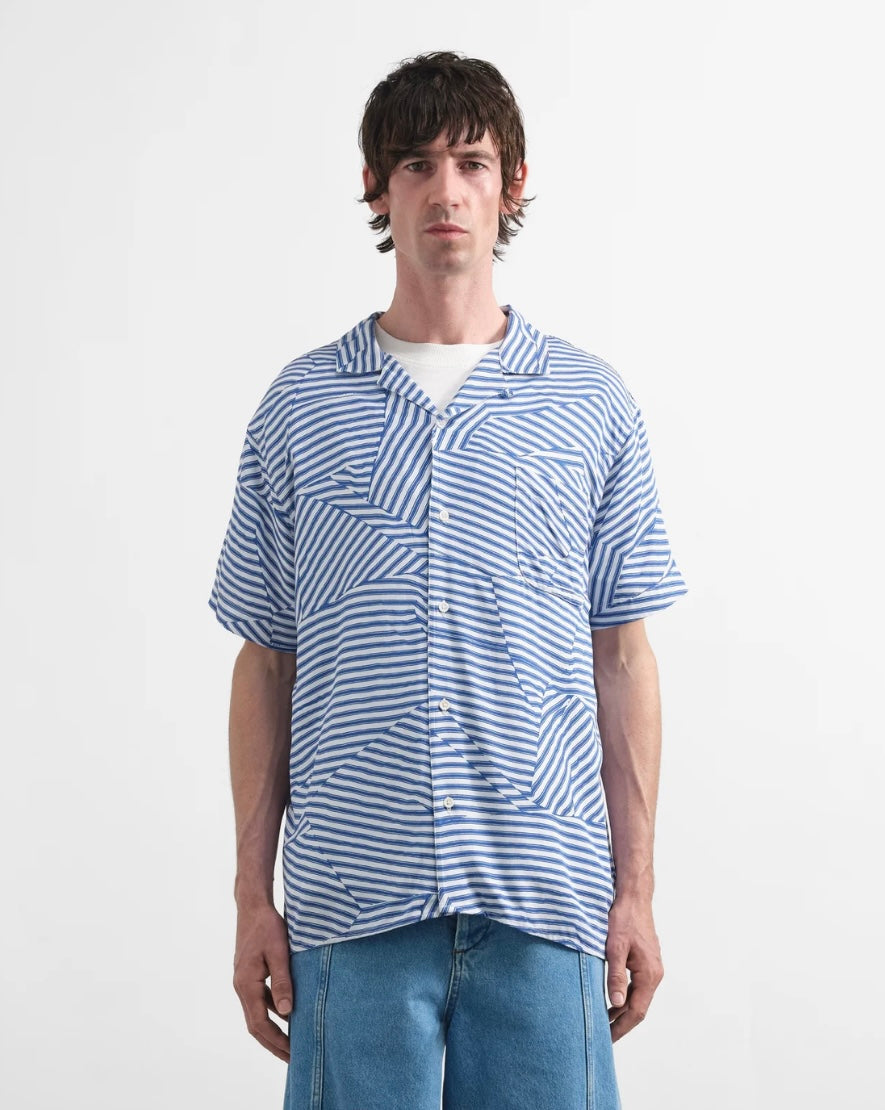 YMC Malik Shirt Blue & White