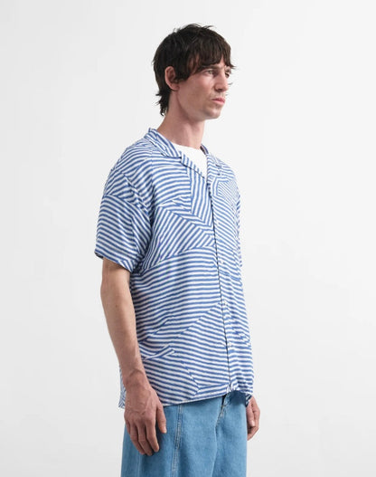 YMC Malik Shirt Blue & White