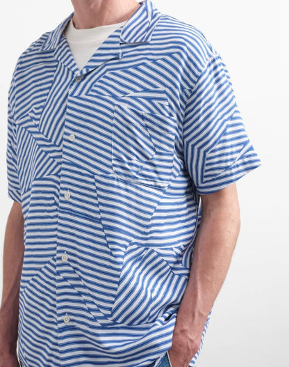 YMC Malik Shirt Blue & White