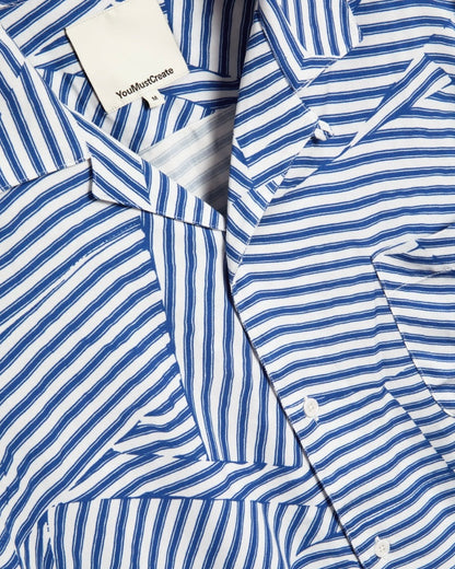 YMC Malik Shirt Blue & White