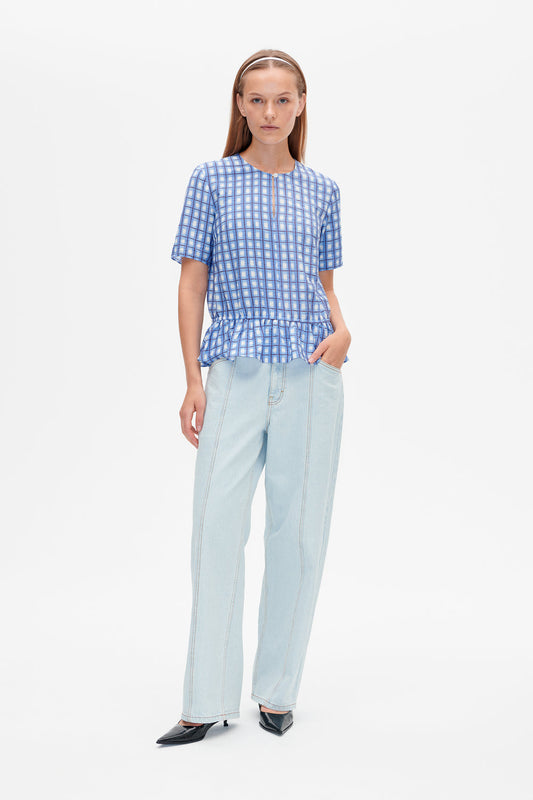 Baum Und Pferdgarten Marly Top Blue Painted Check