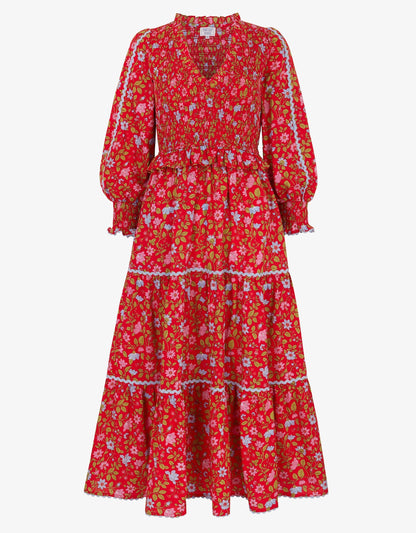 Pink City Prints Mia Dress Poppy Meadow