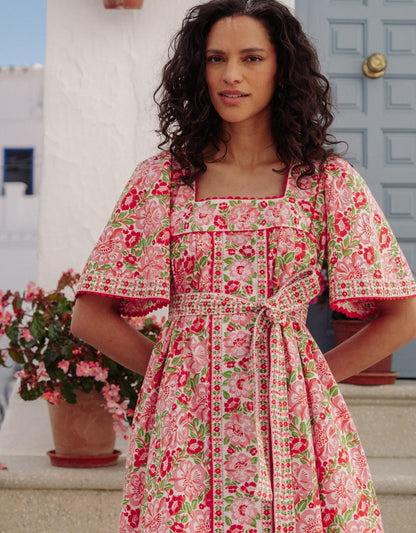 Pink City Prints Fleur Dress Sweet Hibiscus