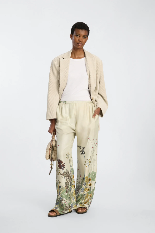 Munthe Fabert Silk Pants - Creme